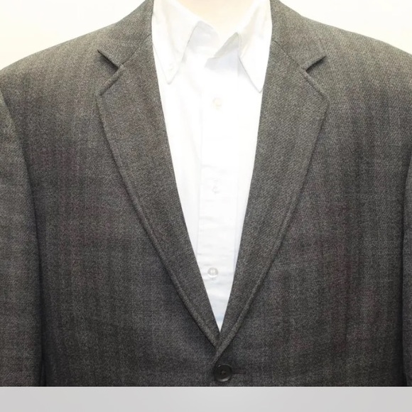 Classic Calvin Klein Men Blazer 2 Buttons 100% Wool 46R Brownish Black Tweed - Picture 8 of 11